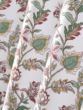 NIB | MAINSTAYS Floral Fabric Shower Curtain Earthy Rust Orange Green 72x72